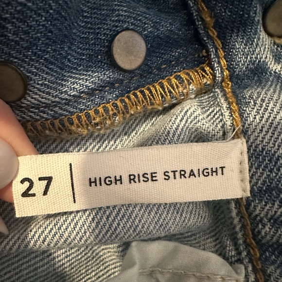 PacSun Eco Medium Blue High Waisted Straight Leg Jeans - Picture 5 of 6